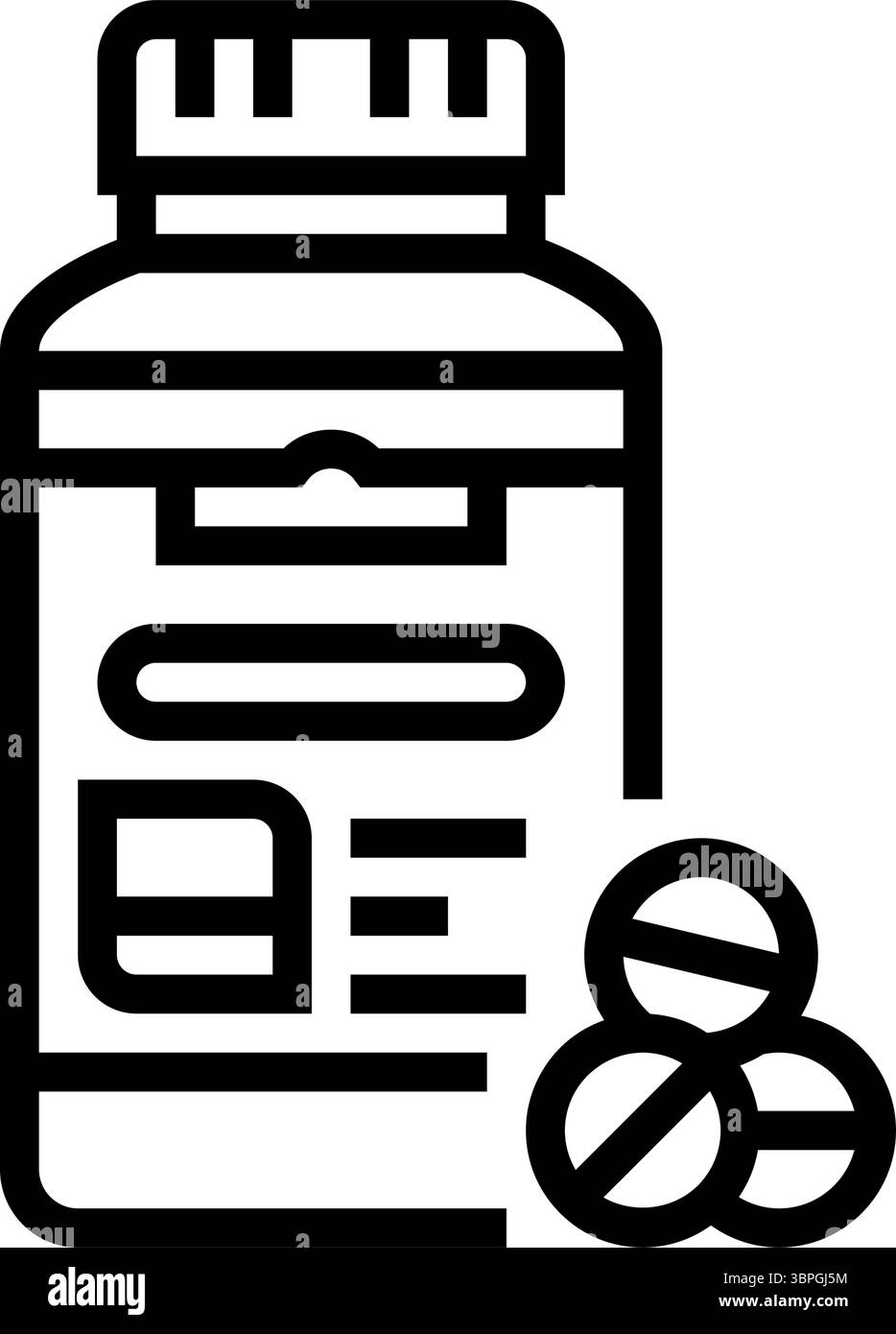 illustrazione vettoriale dell'icona della linea vitamine prenatali Illustrazione Vettoriale