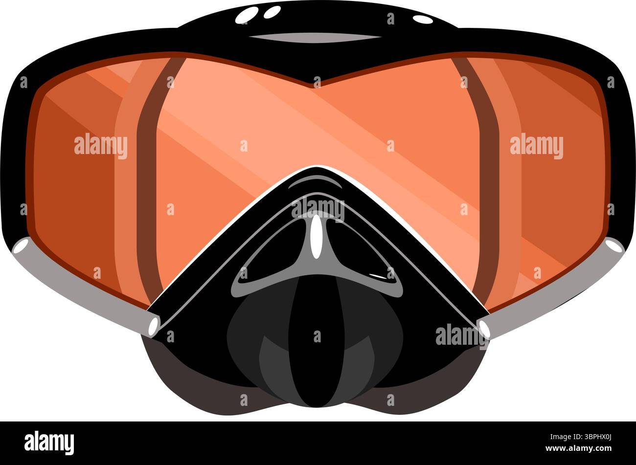 Maschera da boccaglio equipaggiamento sportivo illustrazione vettoriale Illustrazione Vettoriale