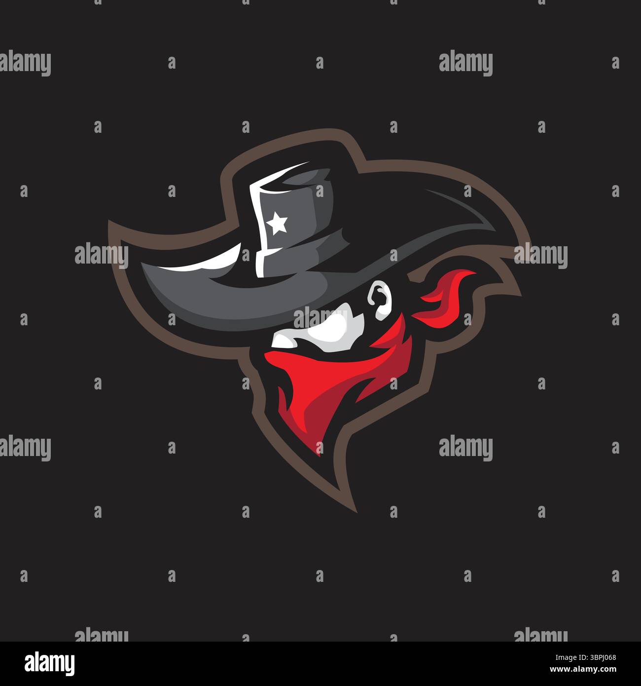 Design vettoriale del logo della mascotte sceriffo con un moderno stile di illustrazione per la stampa di badge, emblemi e t shirt. Illustrazione dello sceriffo capo. Illustrazione Vettoriale