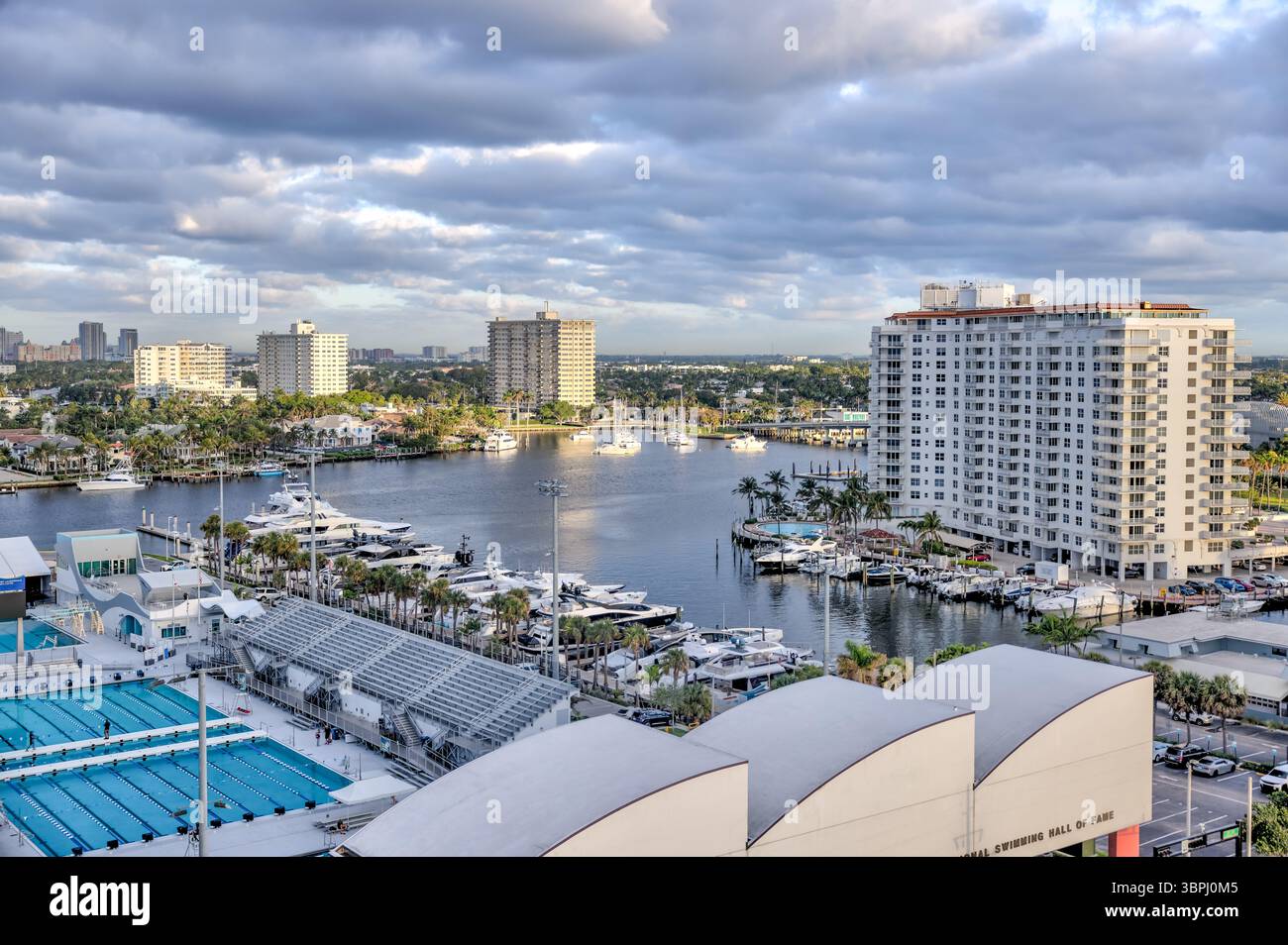 Fort Lauderdale, Florida - 23 marzo 2024: Segnaletica e vista della International Swimming Hall of Fame a Fort Lauderdale, Florida Foto Stock