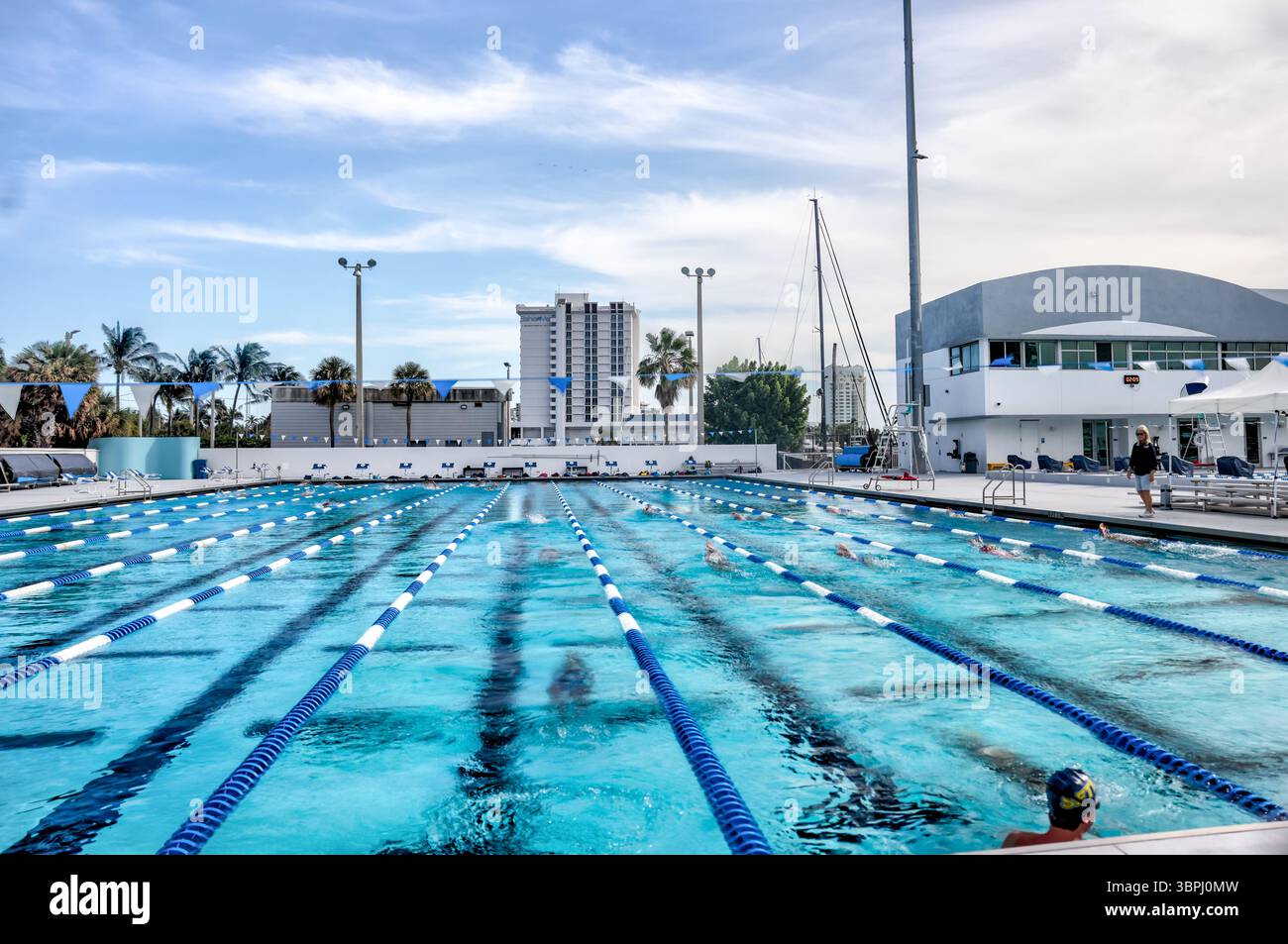 Fort Lauderdale, Florida - 23 marzo 2024: Segnaletica e vista della International Swimming Hall of Fame a Fort Lauderdale, Florida Foto Stock