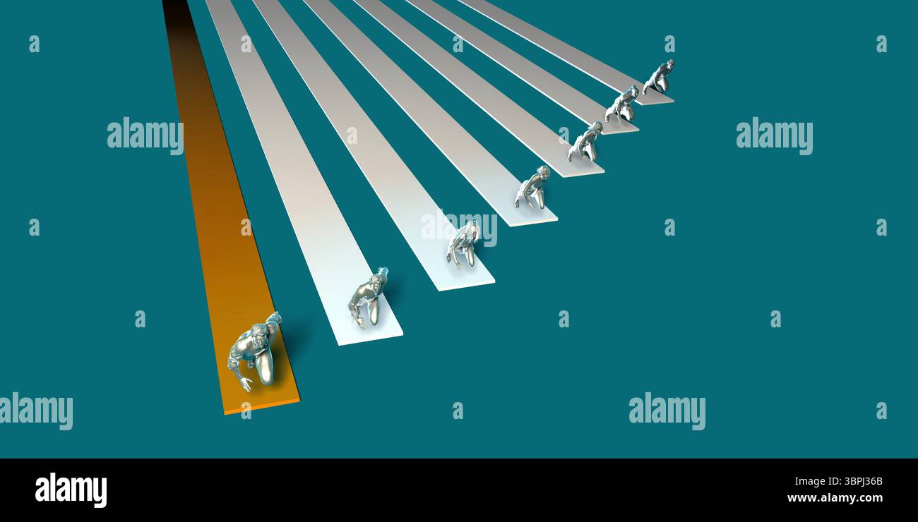 Gestione strategica e passi importanti come arte Foto Stock