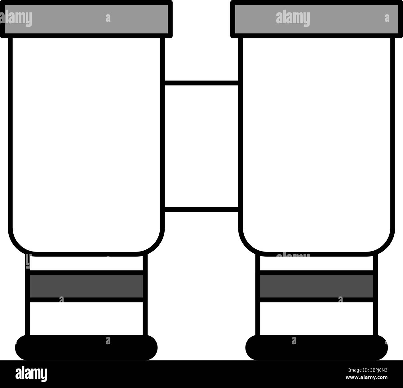 Semplice icona di disegno lineare del binocolo, illustrazione vettoriale Illustrazione Vettoriale