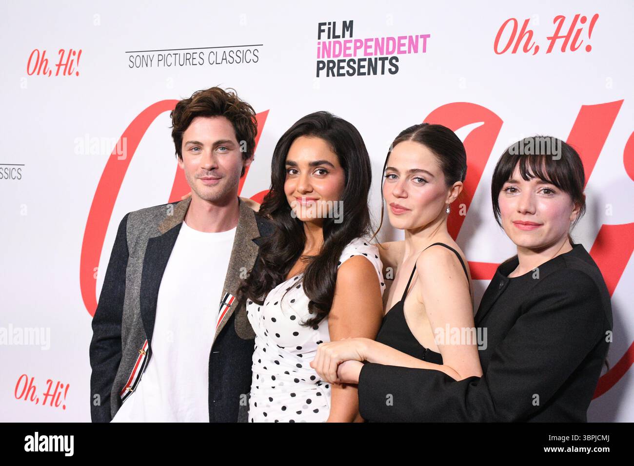 Los Angeles, California, USA 8 luglio 2025 (L-R) l'attore Logan Lerman, l'attrice Geraldine Viswanathan, l'attrice/produttrice Molly Gordon e la regista/scrittrice Sohie Brooks partecipano alla proiezione speciale di Los Angeles presentata da Sony Pictures Classics l'8 luglio 2025 all'AMC The Grove di Los Angeles, California, USA. Foto di Barry King/Alamy Live News Foto Stock