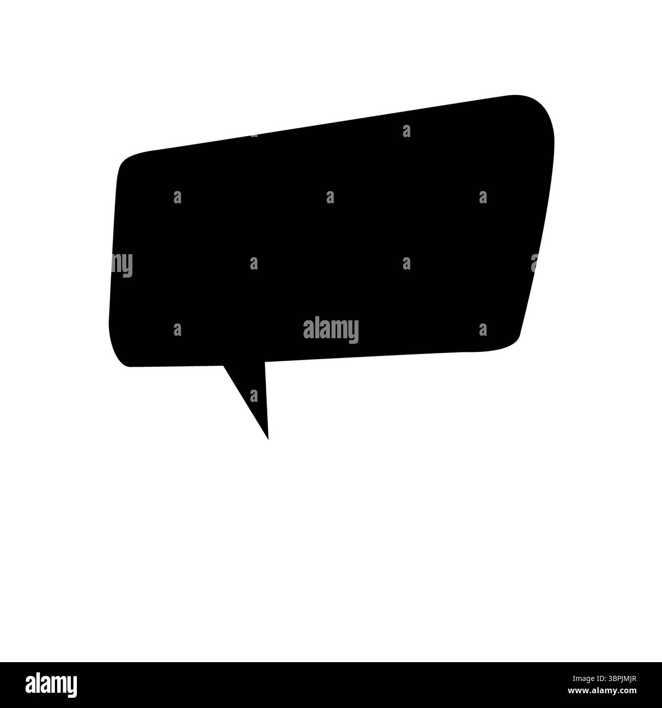 L'elemento grafico nero a bolla si distingue su tela bianca semplice, design piatto Foto Stock