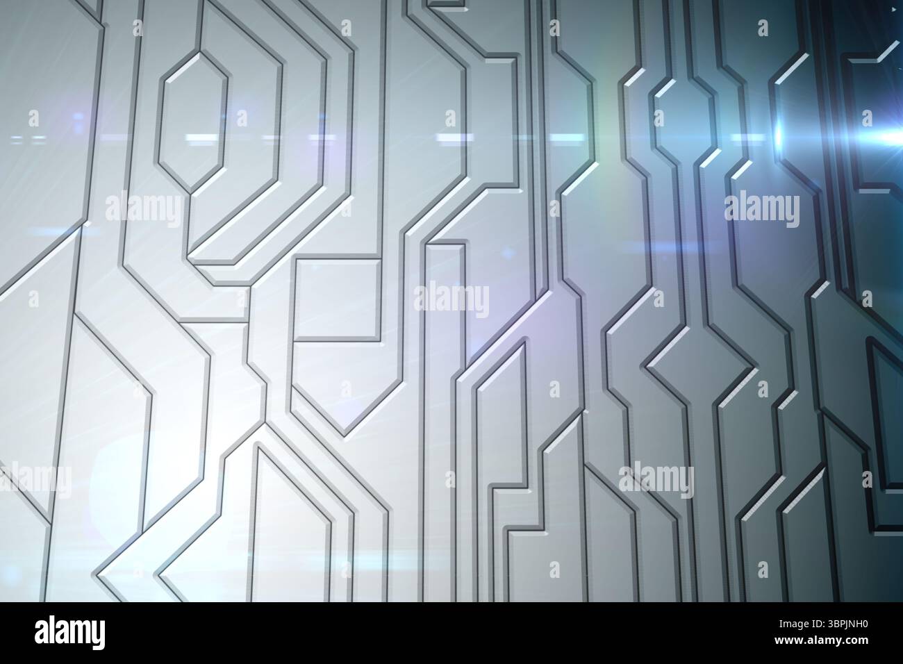 Scheda di circuito su sfondo futuristico Foto Stock