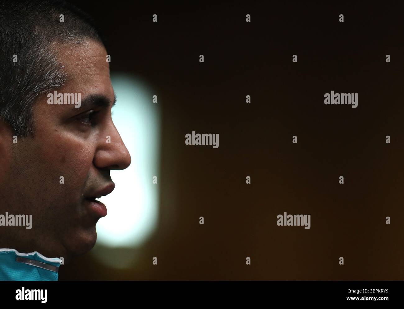 16 giugno 2020, Washington, Distretto di Columbia, Stati Uniti: Ajit Pai, Presidente della Federal Communications Commission (FCC), testimonia durante un'audizione della sottocommissione per gli stanziamenti del Senato degli Stati Uniti a Capitol Hill il 16 giugno 2020 a Washington, DC. le audizioni si concentrano sulla supervisione del programma di aste dello spettro della Federal Communications Commission per l'anno fiscale 2021 (Credit Image: © Chip Somodevilla/CNP via ZUMA Wire) Foto Stock