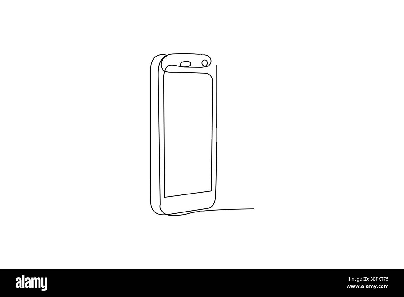 Una line art continua di illustrazione vettoriale intelligente smartphone una line drawing art Illustrazione Vettoriale