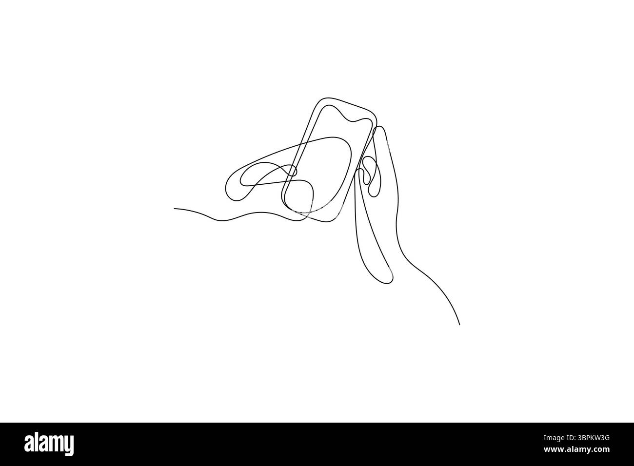 Una line art continua di illustrazione vettoriale intelligente smartphone una line drawing art Illustrazione Vettoriale