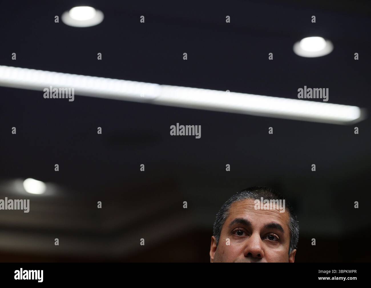 16 giugno 2020, Washington, Distretto di Columbia, Stati Uniti: Ajit Pai, Presidente della Federal Communications Commission (FCC), testimonia durante un'audizione della sottocommissione per gli stanziamenti del Senato degli Stati Uniti a Capitol Hill il 16 giugno 2020 a Washington, DC. le audizioni si concentrano sulla supervisione del programma di aste dello spettro della Federal Communications Commission per l'anno fiscale 2021 (Credit Image: © Chip Somodevilla/CNP via ZUMA Wire) Foto Stock