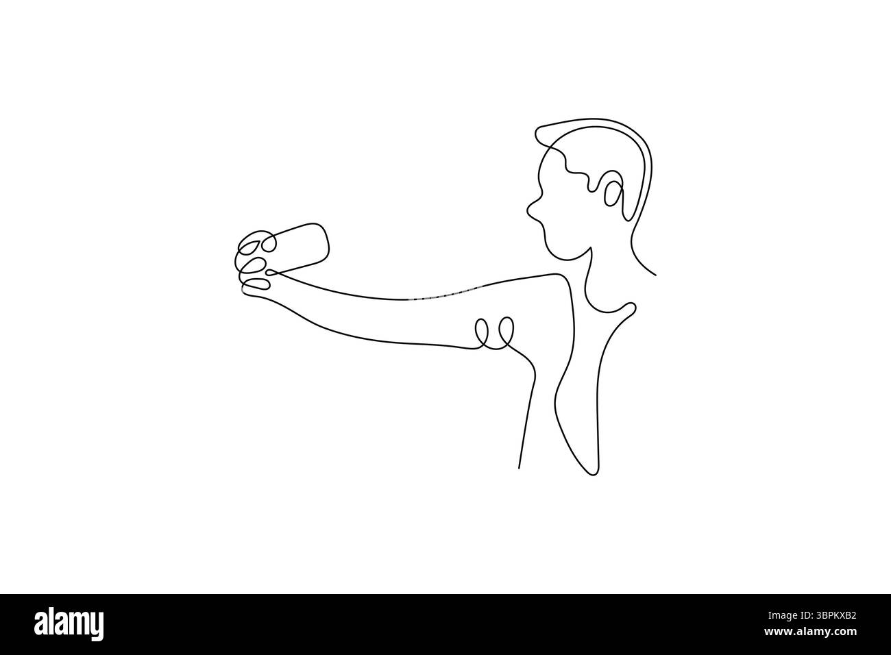 Una line art continua di illustrazione vettoriale intelligente smartphone una line drawing art Illustrazione Vettoriale