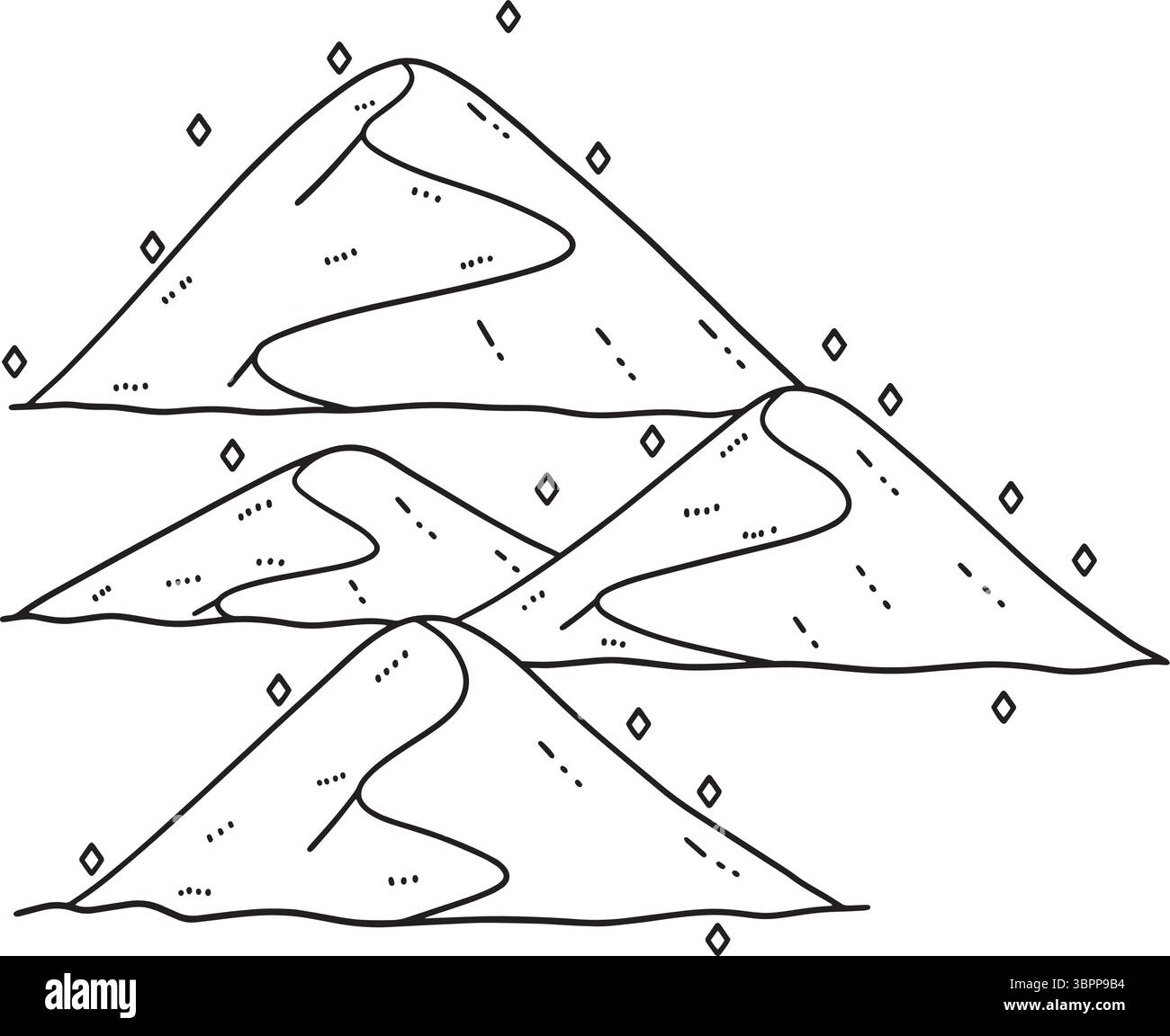 Sand Dunes Isolated Coloring Page for Kids Illustrazione Vettoriale