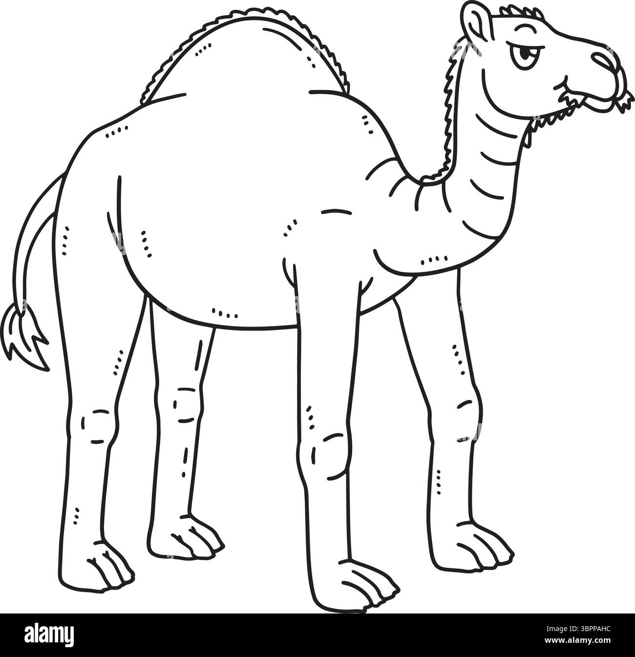 Dromedary Camel Isolated Coloring Page for Kids Illustrazione Vettoriale