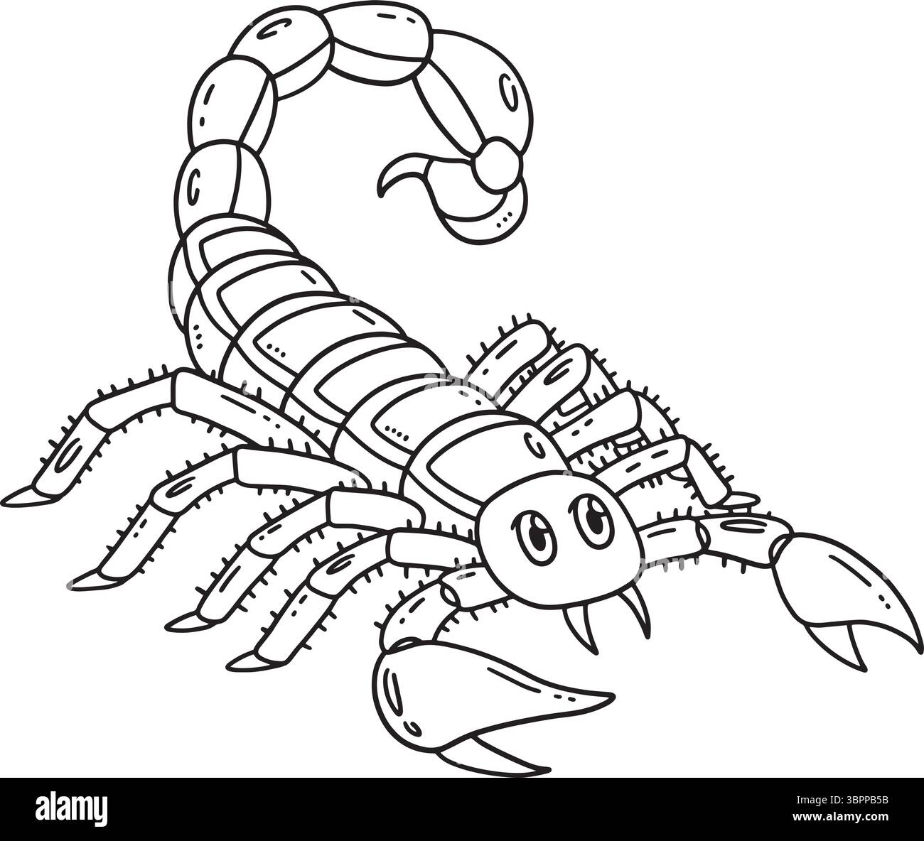Pagina da colorare isolata di Desert Hairy Scorpion Illustrazione Vettoriale