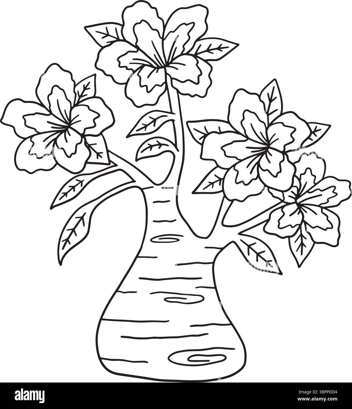 Desert Rose Flower Isolated Coloring Page per bambini Illustrazione Vettoriale