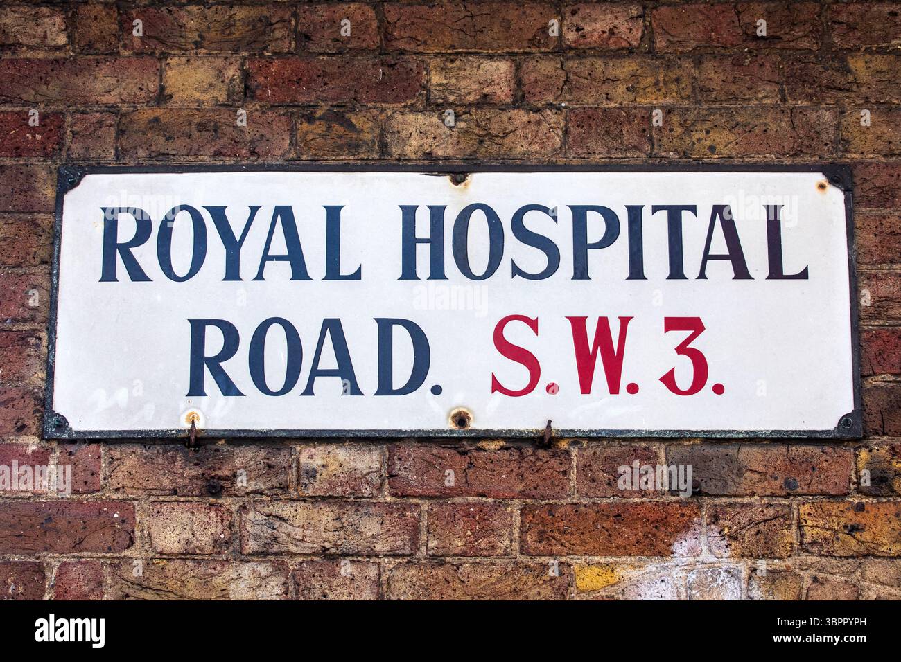 Insegna per Royal Hospital Road a Chelsea, Londra, Regno Unito. Foto Stock