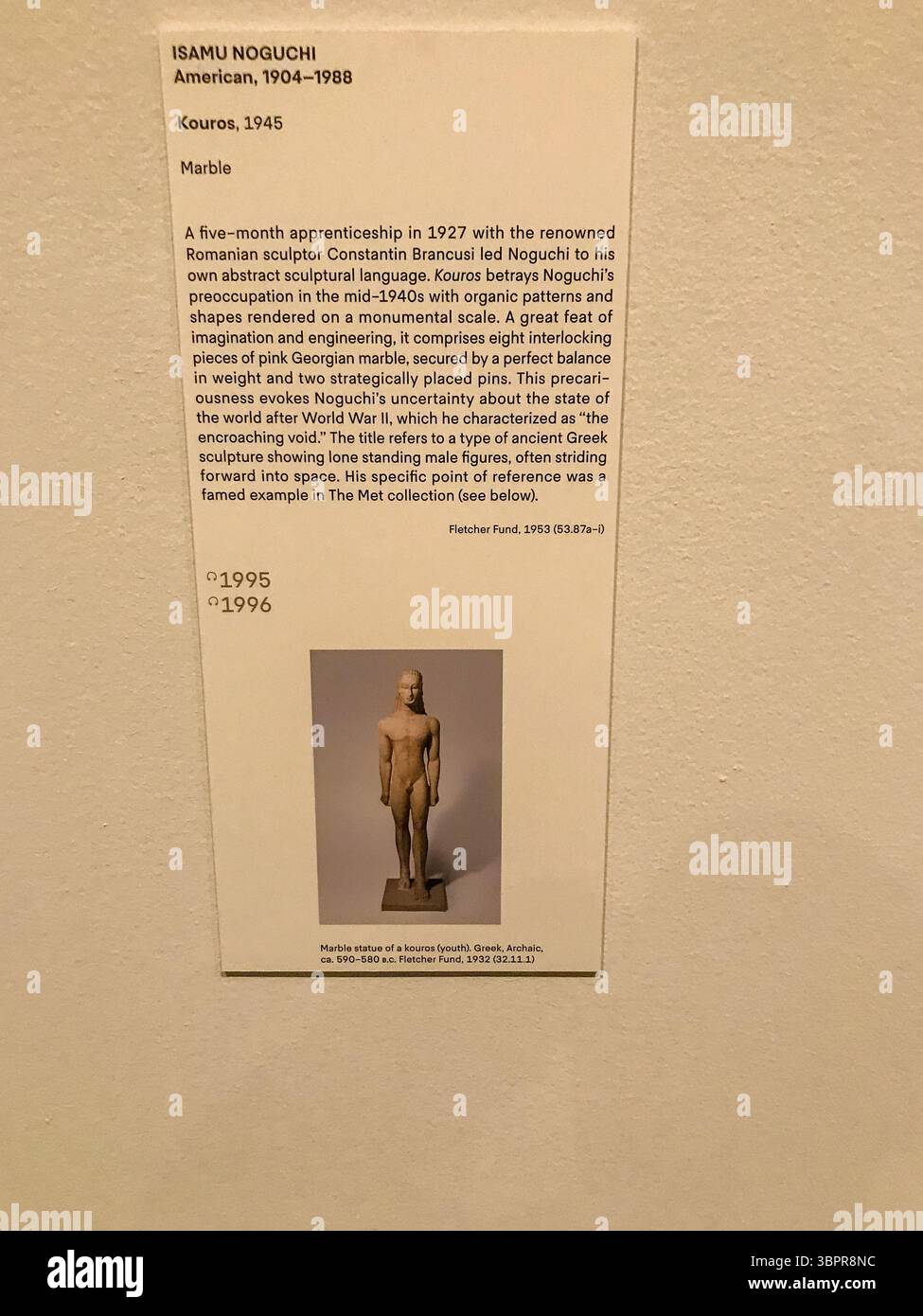New York, New York - 19 febbraio 2019: Mostre e opere d'arte al Metropolitan Museum of Art di New York Foto Stock