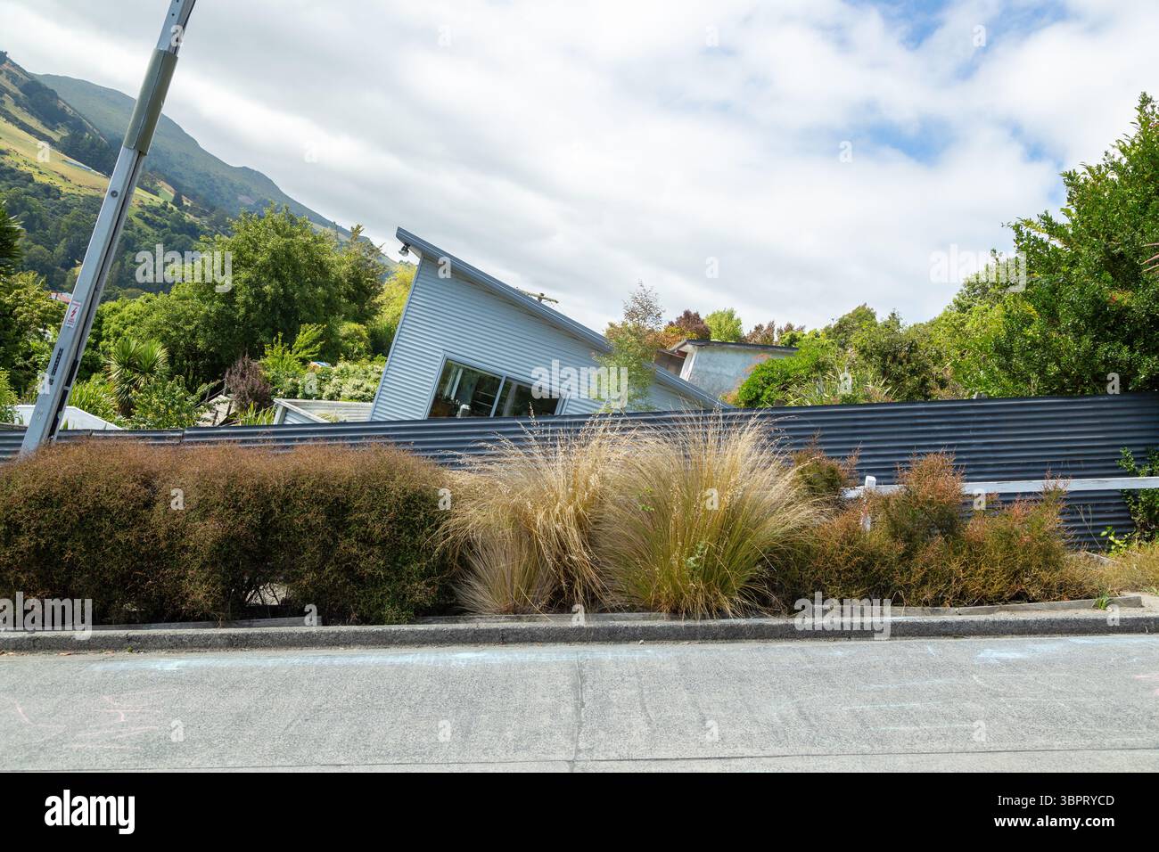 Baldwin Street, la strada più ripida del mondo con un gradiente del 34,8% ed è ora un popolare luogo turistico, Dunedin, nuova Zelanda Foto Stock