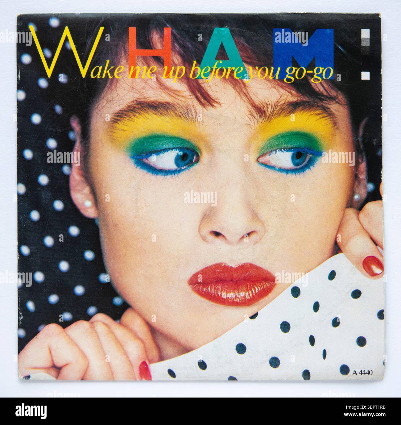 Copertina della versione in vinile da sette pollici di Wake me Up Before You Go-Go di Wham!, pubblicata nel 1984 Foto Stock