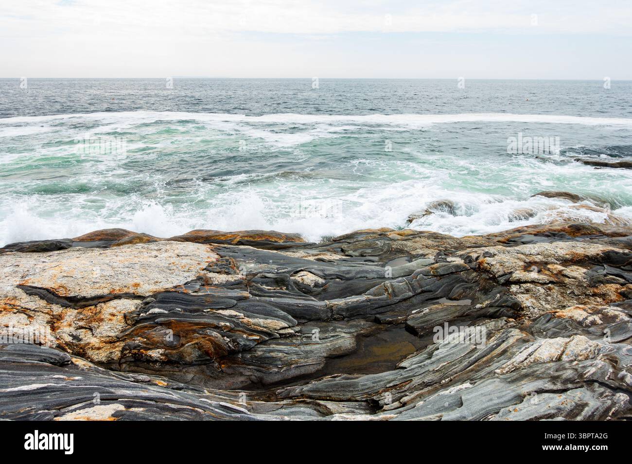 Costa del Maine a Pemaquid Point Foto Stock