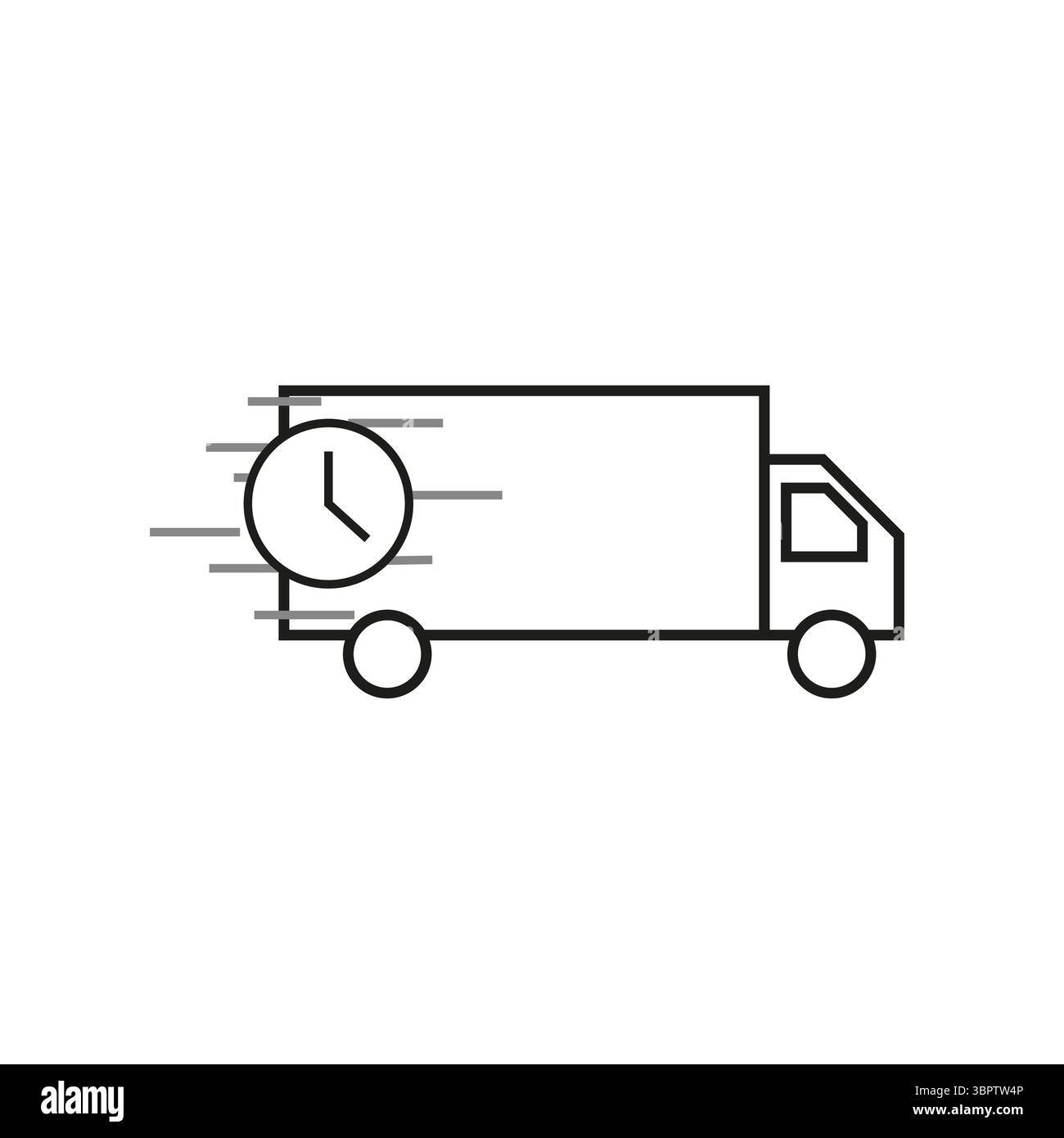 Consegna rapida del veicolo. Trasporto di veicoli da carico. Icona trasporto logistico. Servizio Express Vector. Illustrazione Vettoriale