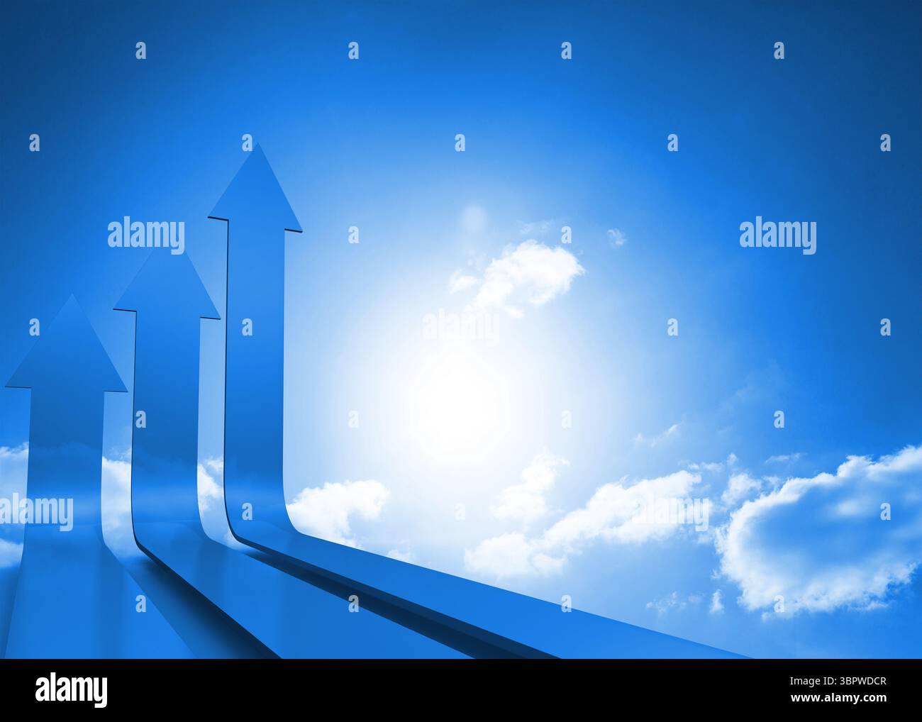 Le frecce nel cielo in blu Foto Stock