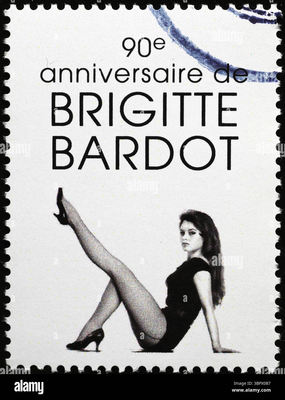 Anniversario di Brigitte Bardot celebrato con francobollo Foto Stock