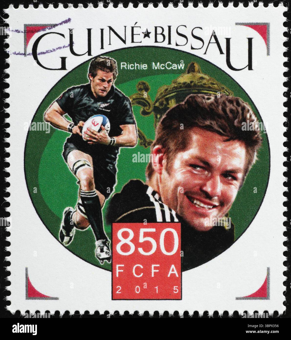 Ex rugby neozelandese Richie McCaw su francobollo Foto Stock