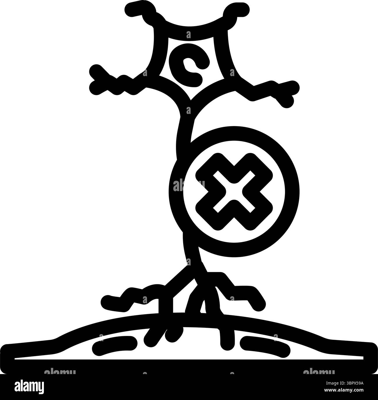 illustrazione vettoriale dell'icona delle malattie del motoneurone Illustrazione Vettoriale