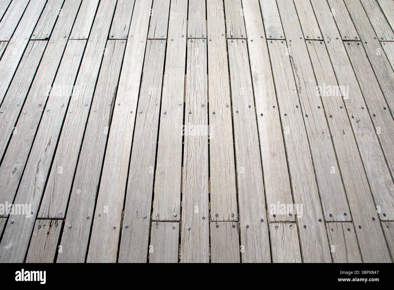 Vista ravvicinata della terrazza sul Grand Pier a Weston-super-Mare, Somerset, Regno Unito. Foto Stock