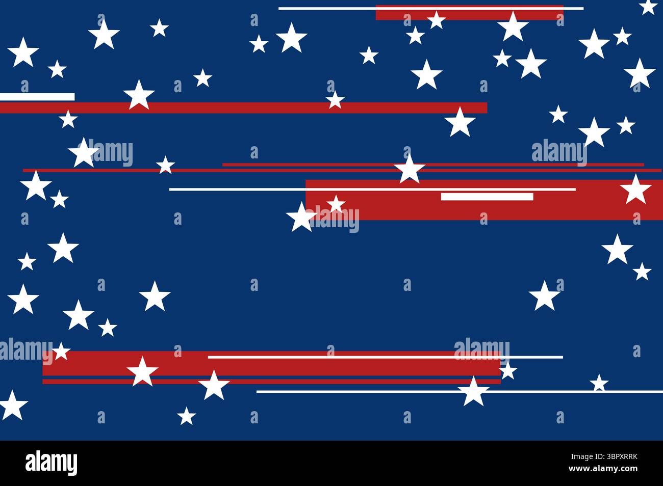 Immagine astratta che simboleggia la bandiera americana con stelle e strisce Foto Stock