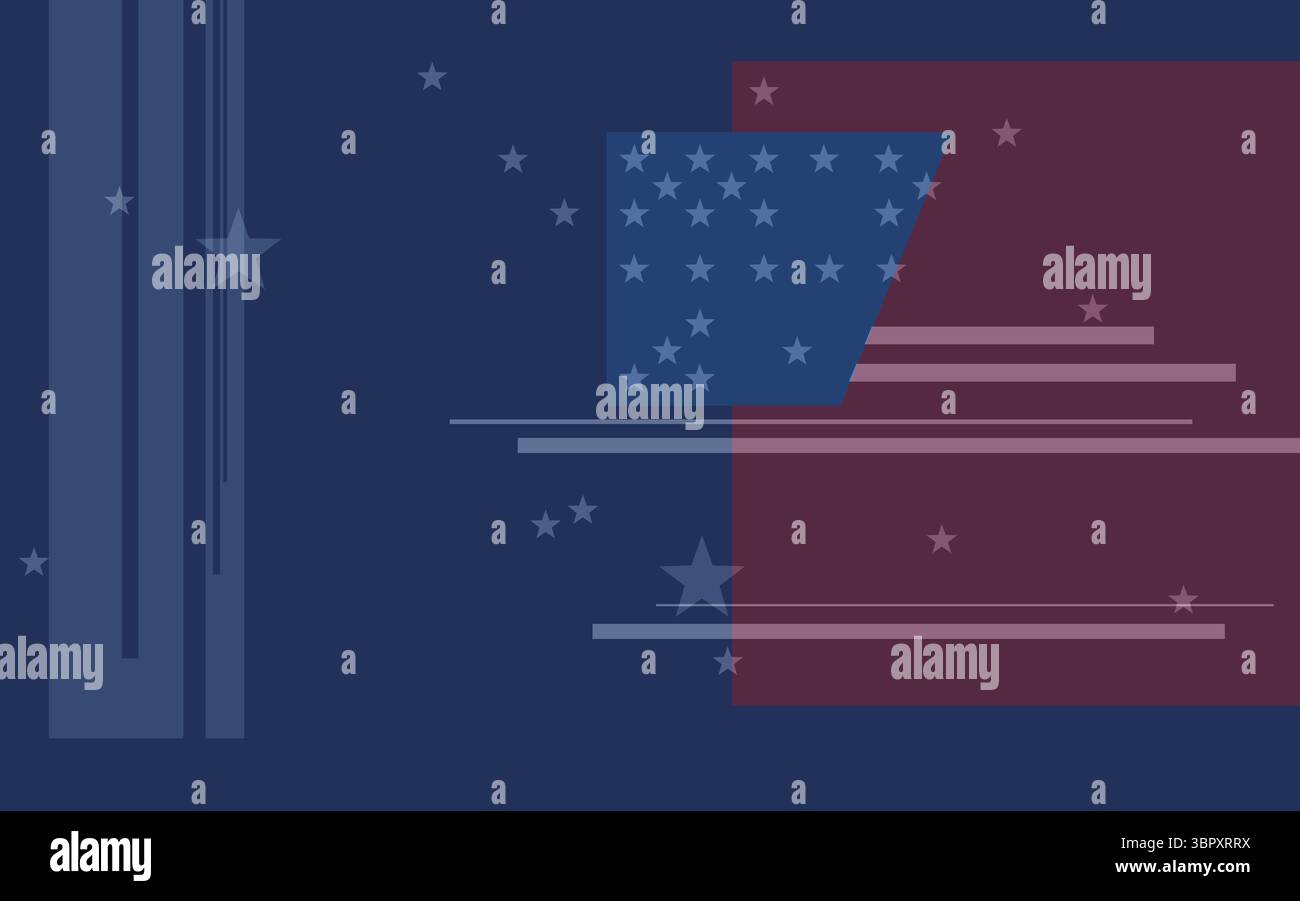 Immagine astratta che simboleggia la bandiera americana con stelle e strisce Foto Stock