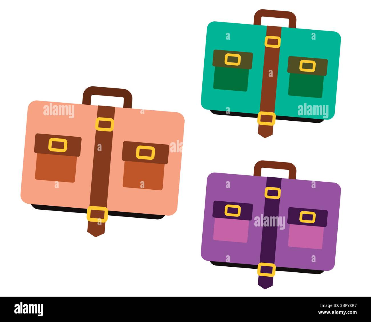 Valigetta Vector, simbolo borsa da lavoro, progettazione di attrezzature per ufficio aziendale Illustrazione Vettoriale