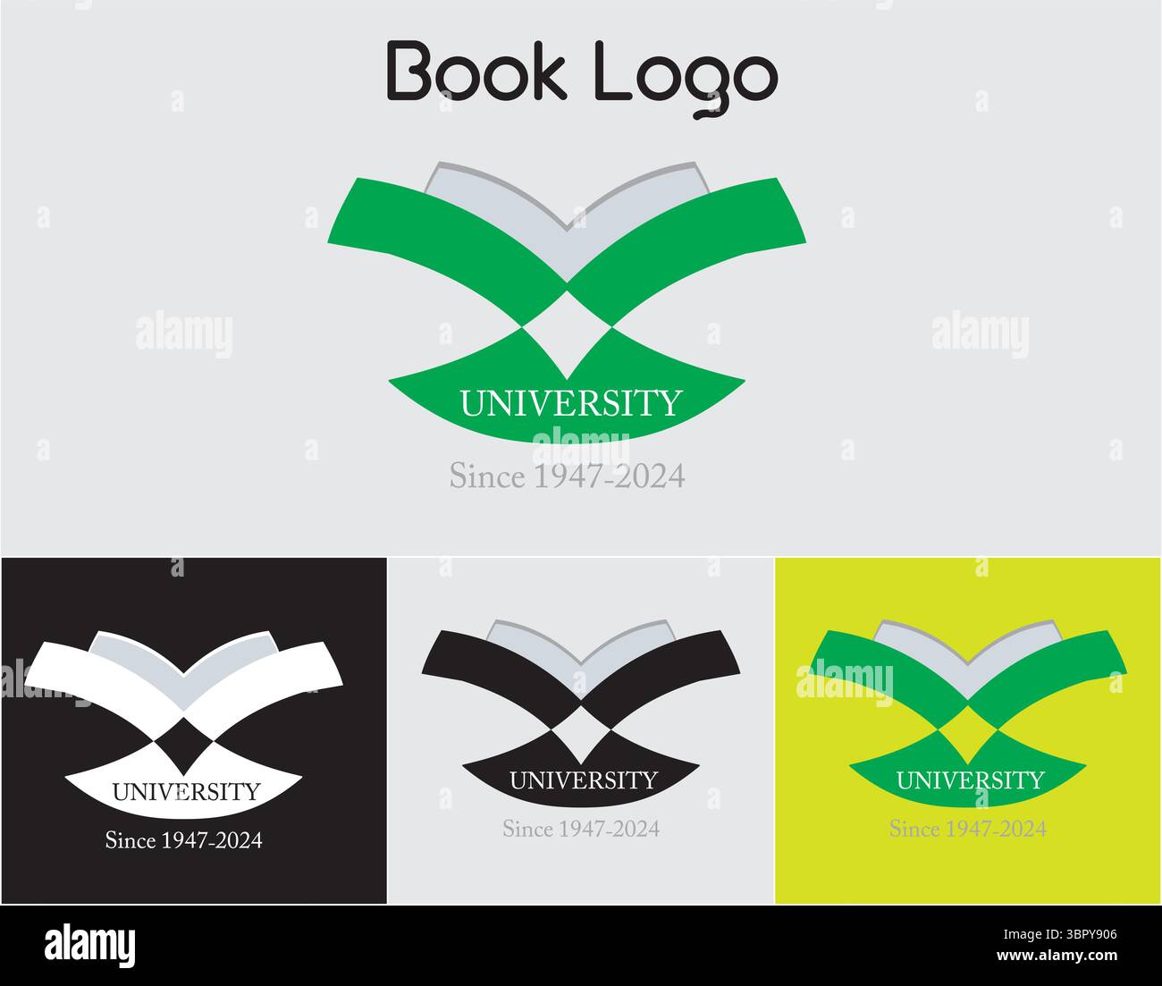 Education University Logo Vector, Academic Emblem, School & College Badge Design Illustrazione Vettoriale