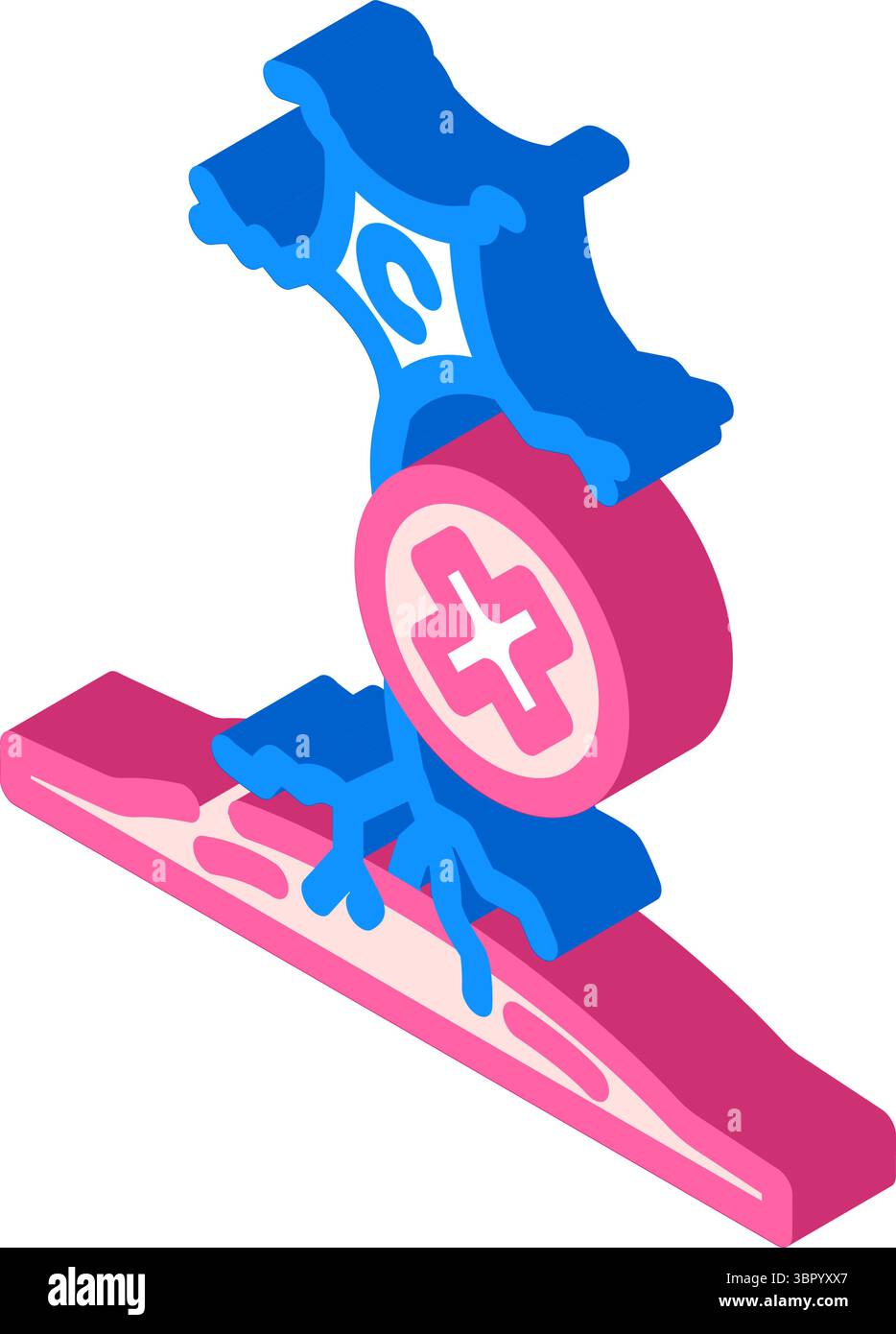 illustrazione vettoriale icona isometrica malattie del motoneurone Illustrazione Vettoriale