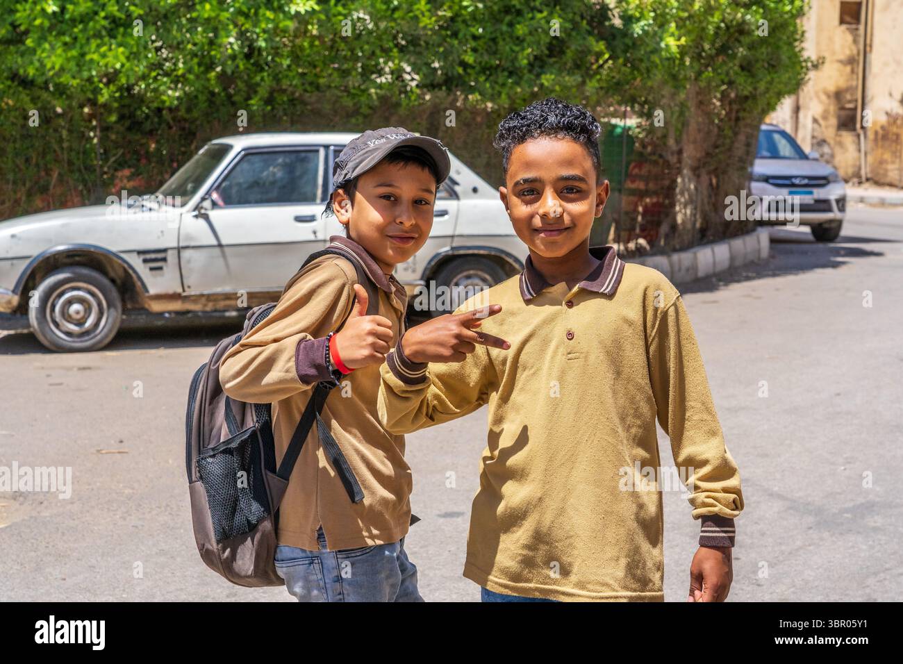 Scolari a Luxor, Egitto Foto Stock