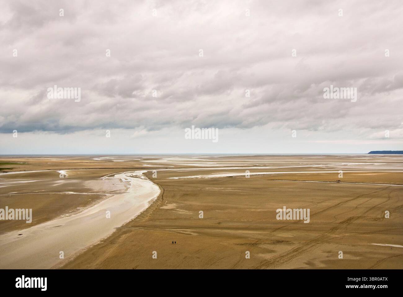 Francia. Normandia. Mont Saint Michel. Bassa marea Foto Stock