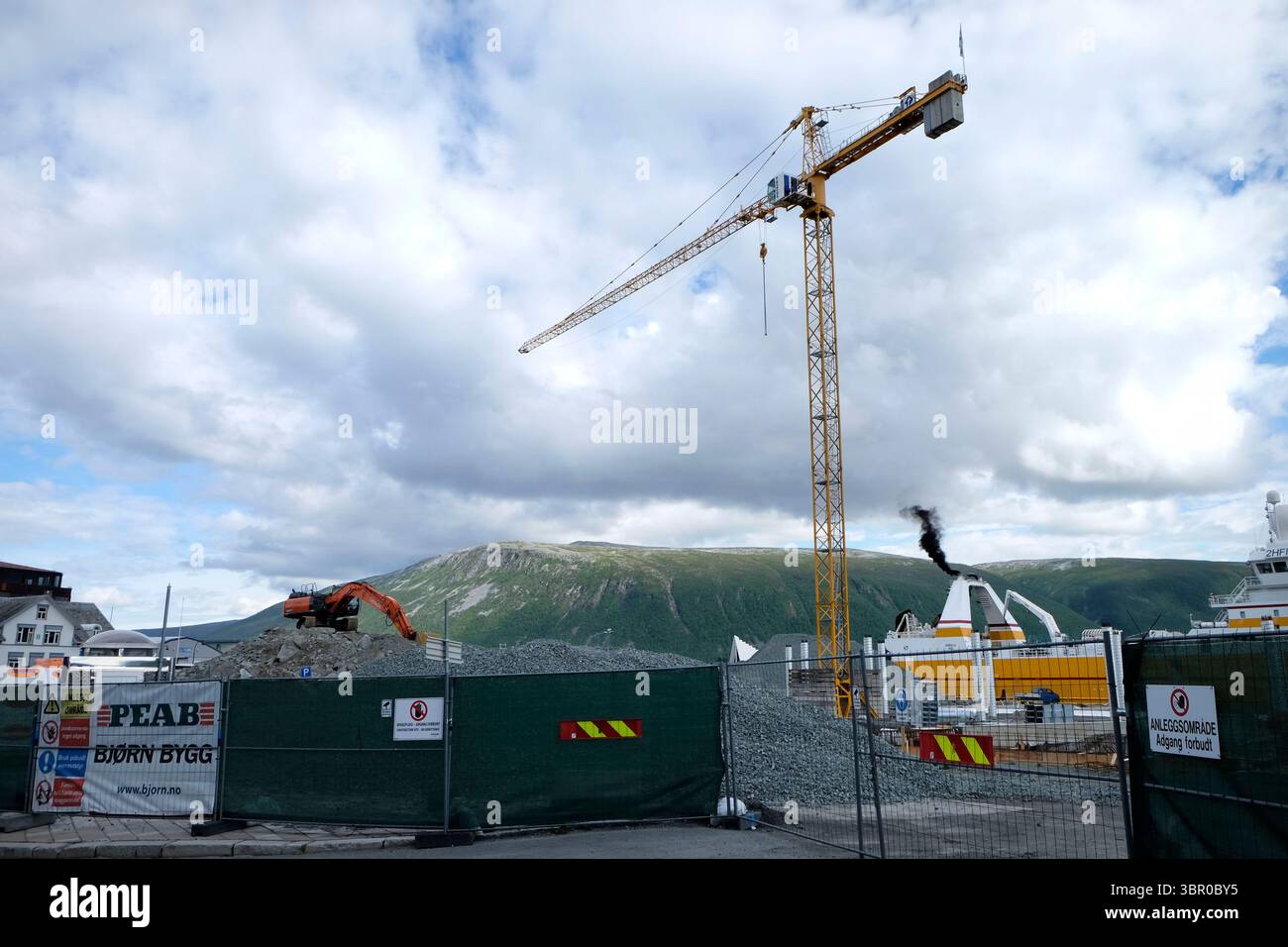 Norvegia. Tromso. Lavori in corso Foto Stock