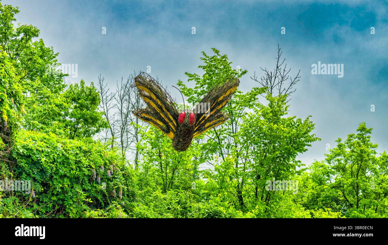 Dragonfly Topiary - viste mobili Foto Stock