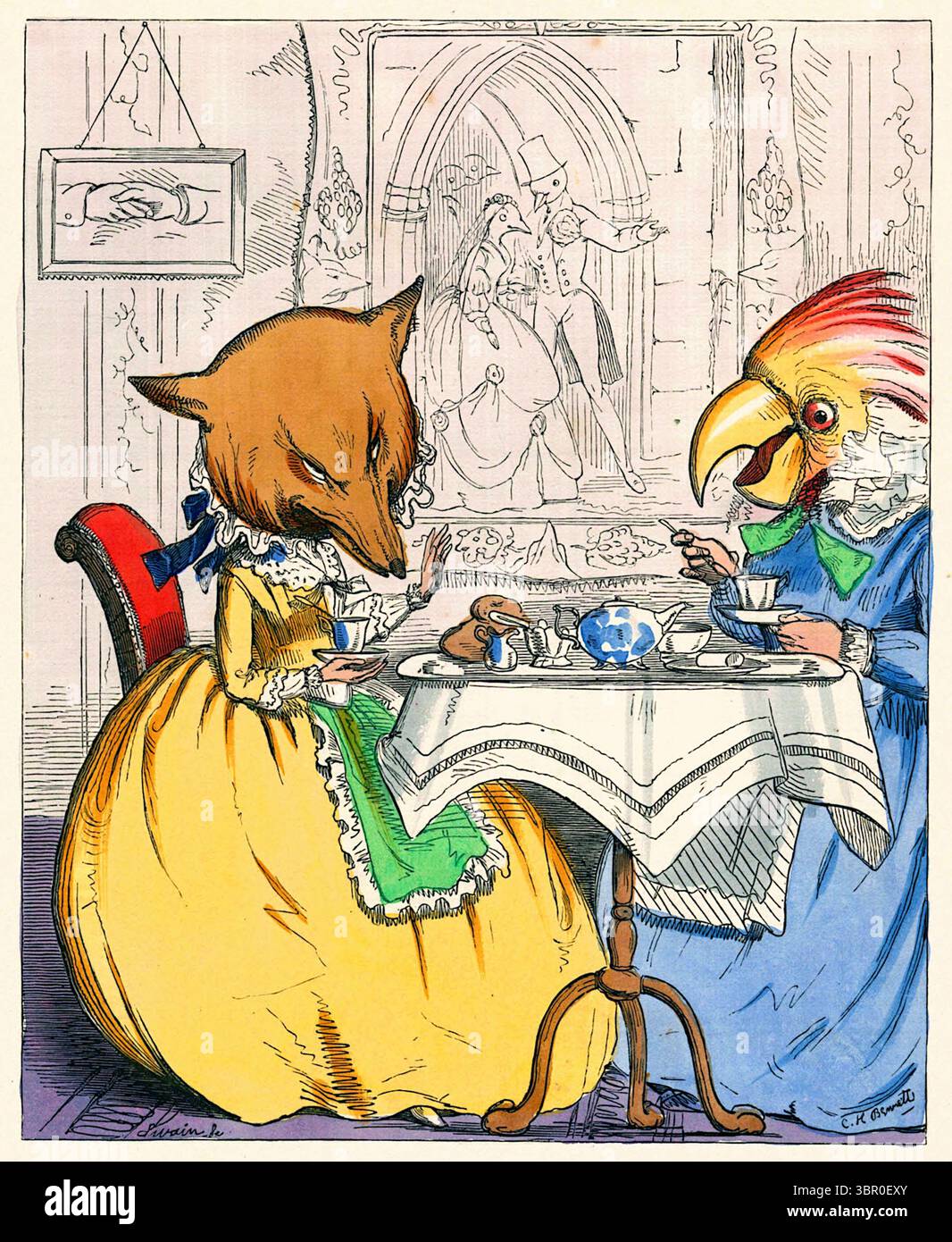 Charles Henry Bennett - la volpe e l'uva (1857) Foto Stock