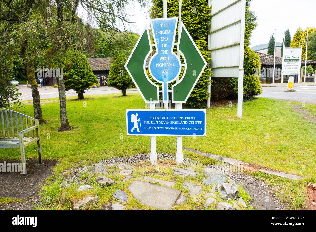 L'estremità originale della West Highland Way a Fort William, Highland, Scozia, Regno Unito. Foto Stock