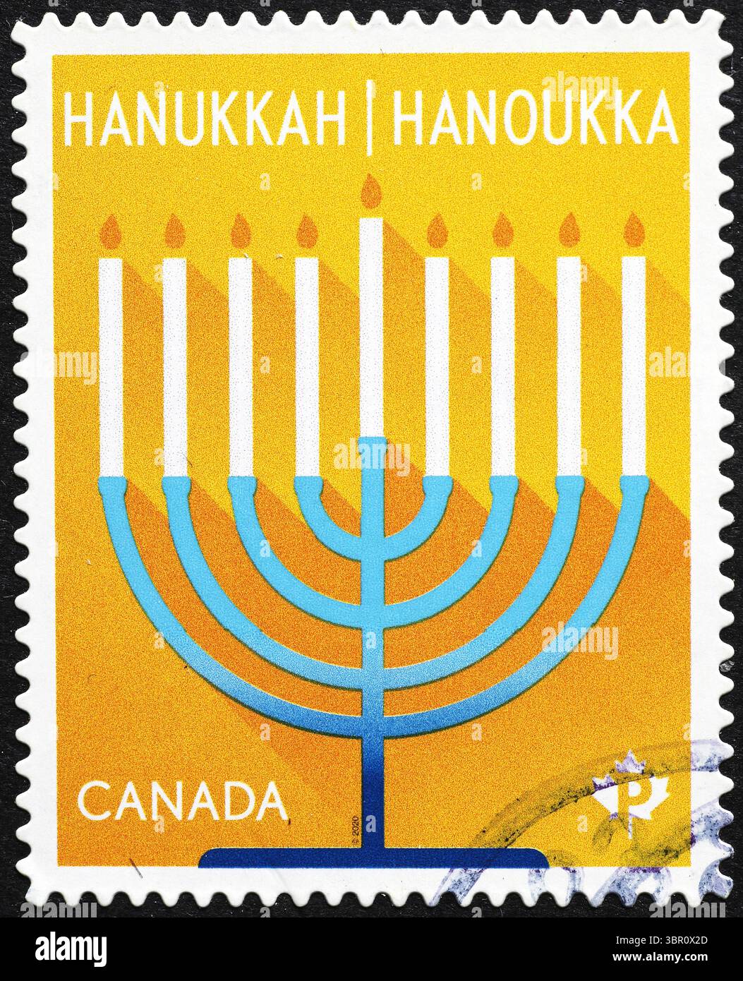 Francobollo canadese per celebrare Hanukkah Foto Stock