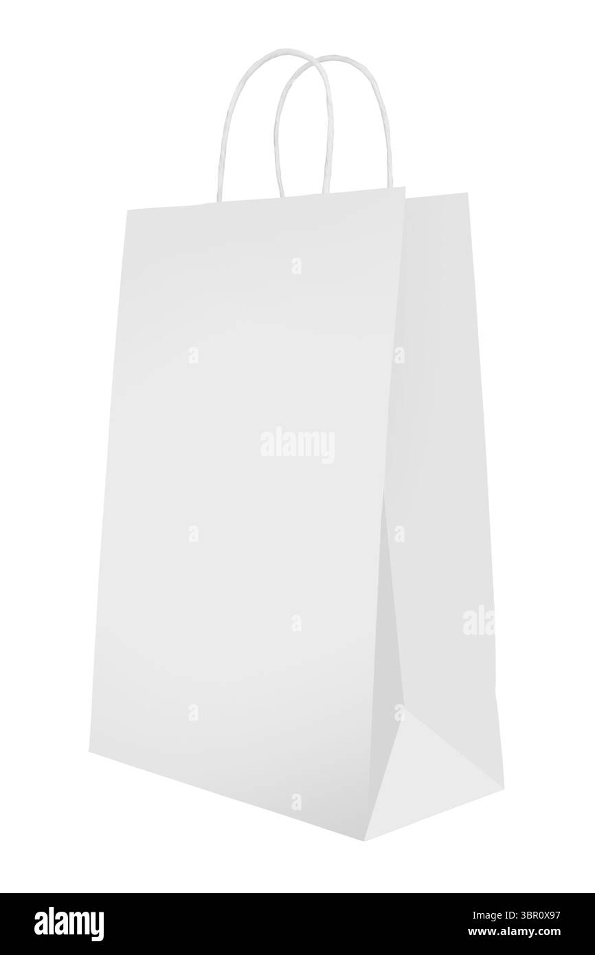 Borsa per lo shopping isolata su bianco Foto Stock