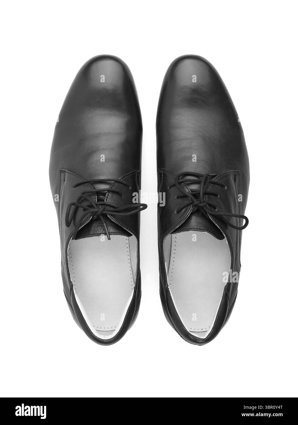 Uomo nero le scarpe di isolati su sfondo bianco Foto Stock