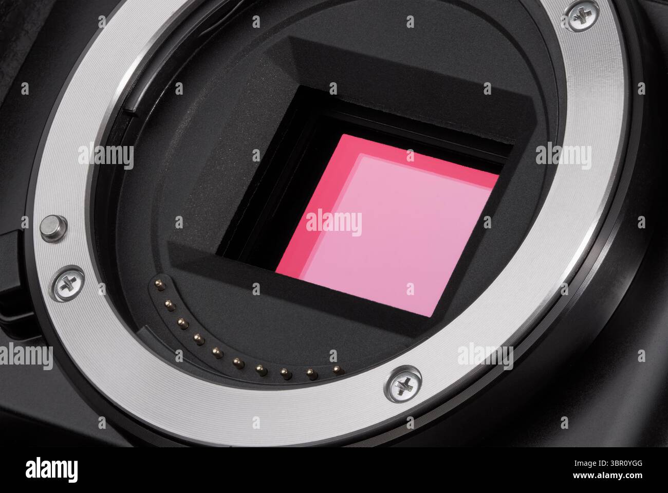 Primo piano della fotocamera del sensore di immagine Foto Stock
