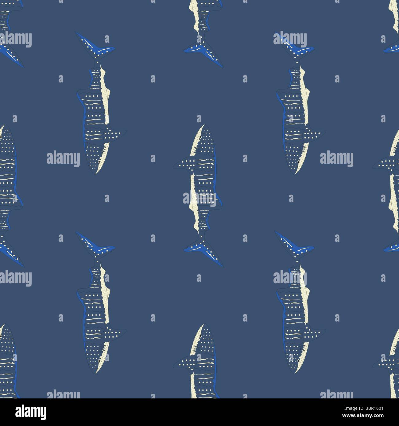 motivo senza cuciture con squalo balena Foto Stock