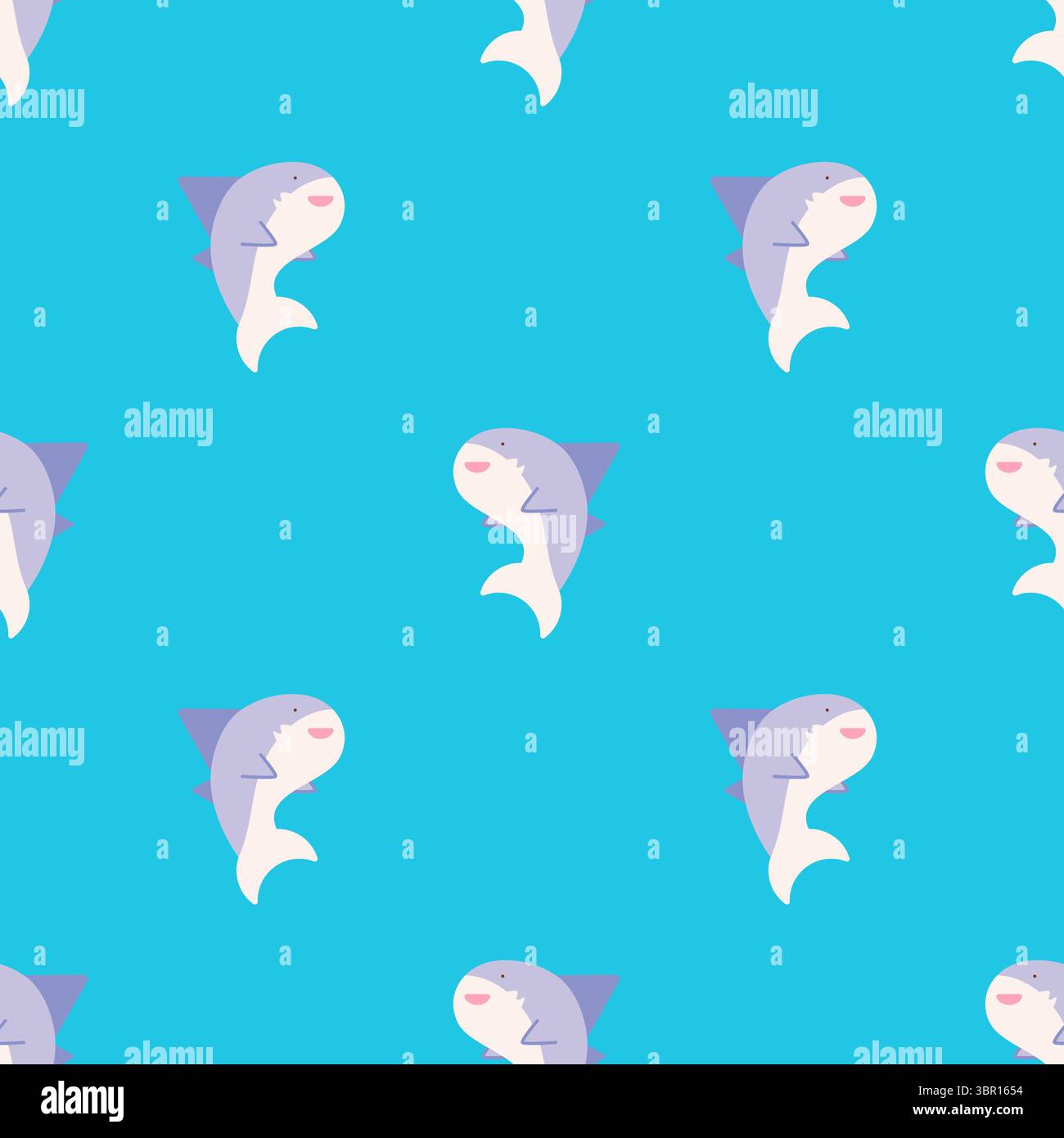 motivo vettoriale senza cuciture con i delfini Foto Stock