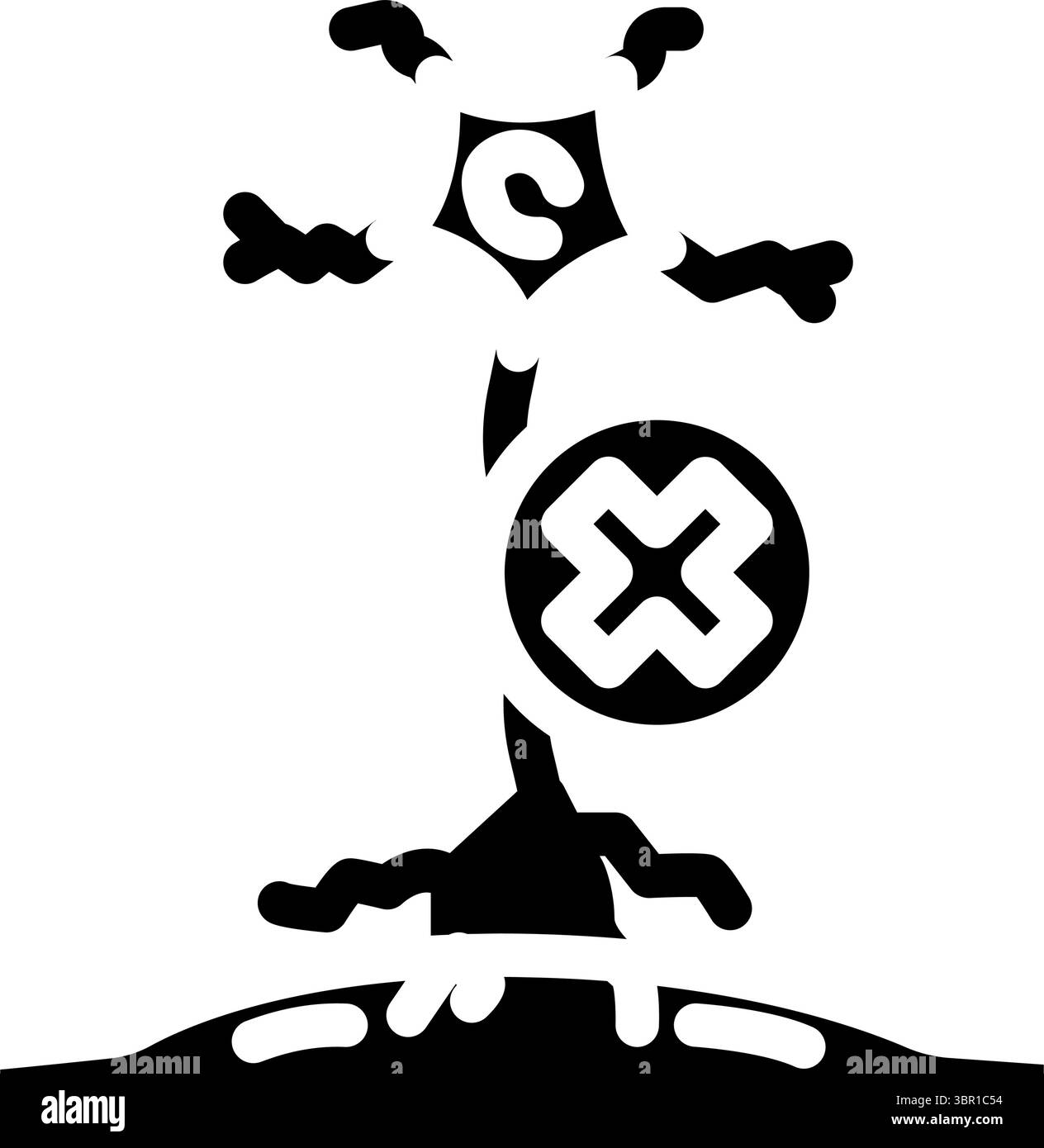 illustrazione vettoriale icona glifo malattie del motoneurone Illustrazione Vettoriale