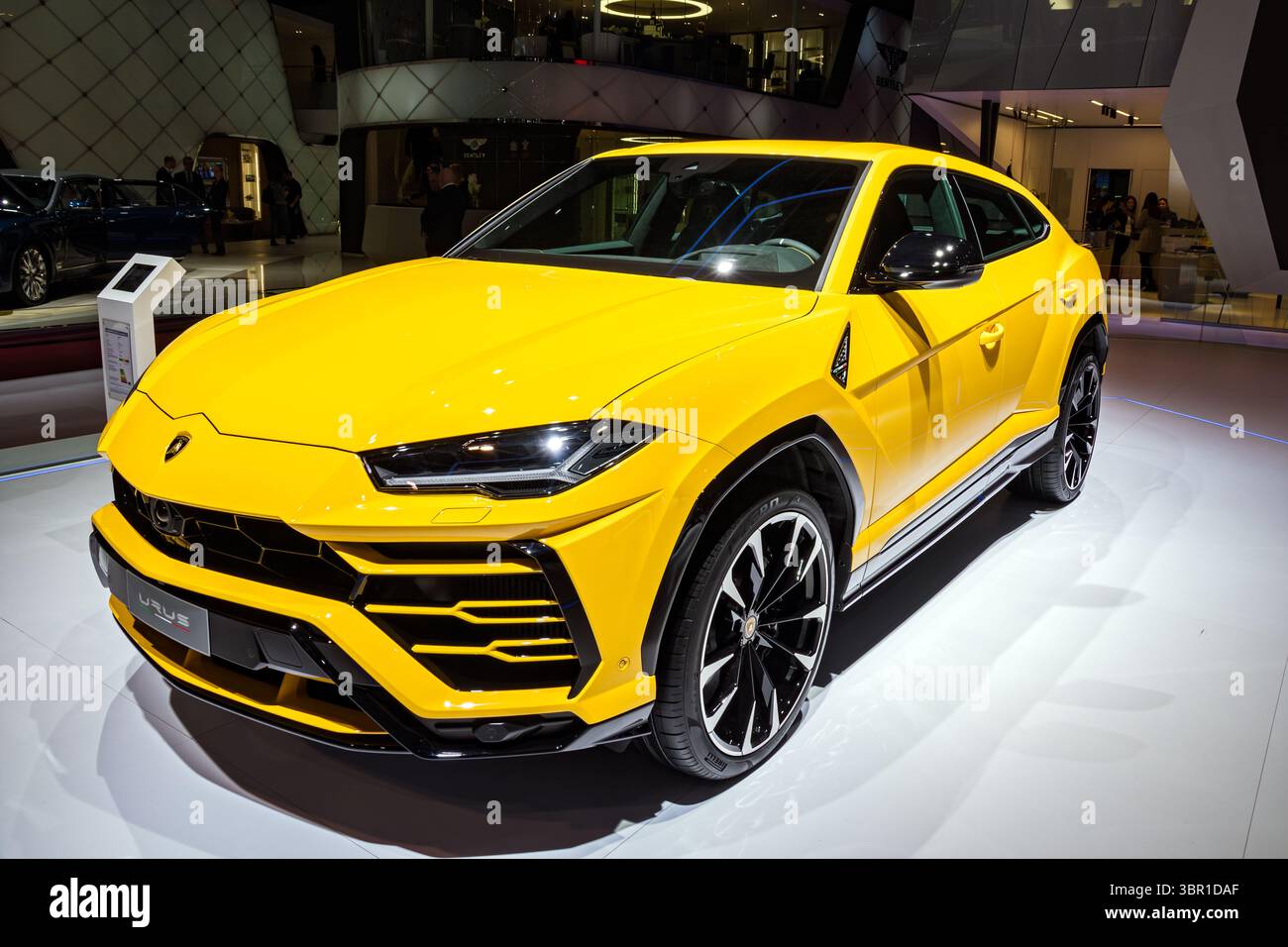 Lamborghini Urus SUV ad alte prestazioni al Salone Internazionale dell'automobile di Ginevra. Svizzera - 7 marzo 2018. Foto Stock