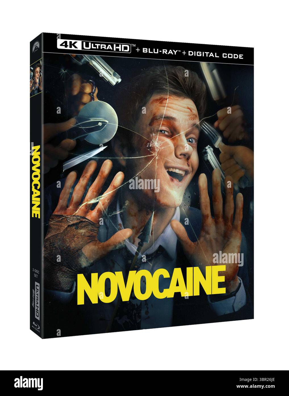 Novocaine (2025) blu RAY COVER ART *Filmstill - solo per uso editoriale* vedere le istruzioni speciali. CAP/UFS © Paramount Pictures via Capital Pictures Foto Stock